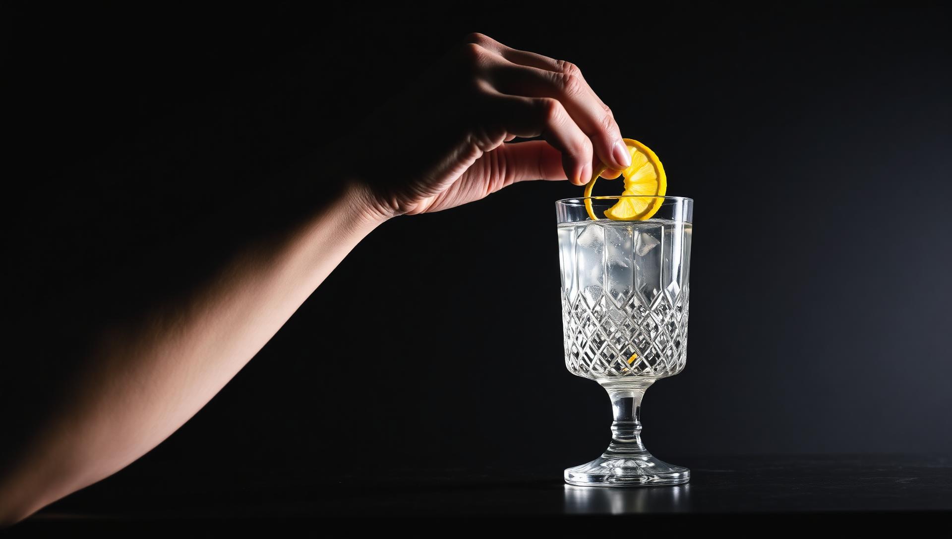 Crystal coupe with a smoked cocktail and a single garnish